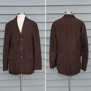 Vintage 90s y2k J. Crew Western Boho Cowboy Brown Corduroy Blazer Jacket Coat Md